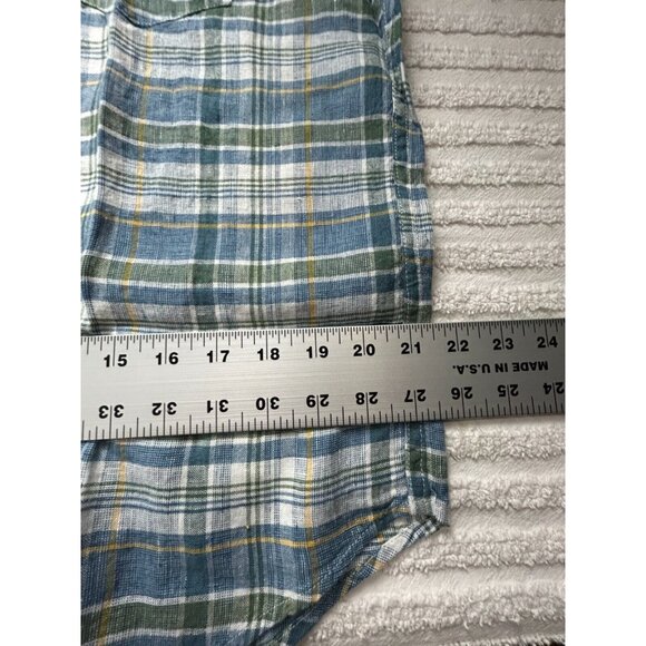 New J. Crew Men's Short-Sleeve Slim Linen-Cotton Plaid Shirt Large AL189 $59.50 - Picture 7 of 8
